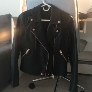 Black faux leather jacket